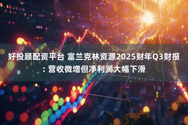 好投顾配资平台 富兰克林资源2025财年Q3财报: 营收微增但净利润大幅下滑